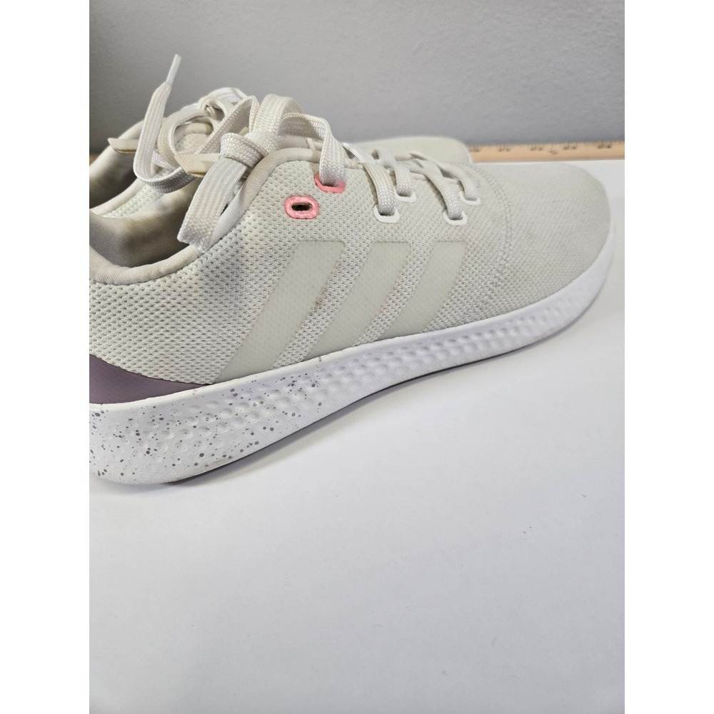 Adidas Cloudfoam Comfort White Mauve Athletic Running Shoes Womens 10